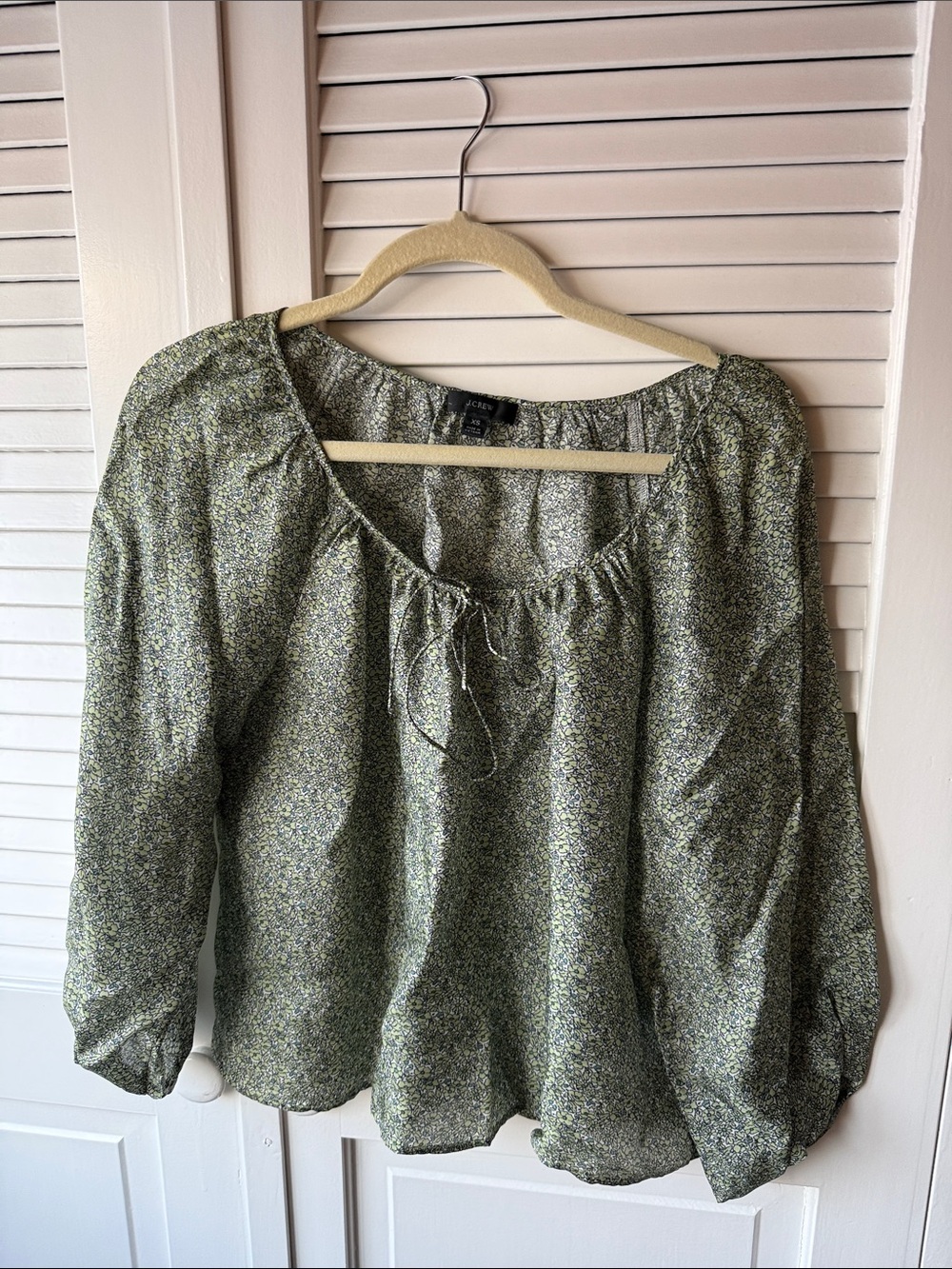 Green floral top from Jcrew
